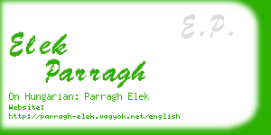 elek parragh business card